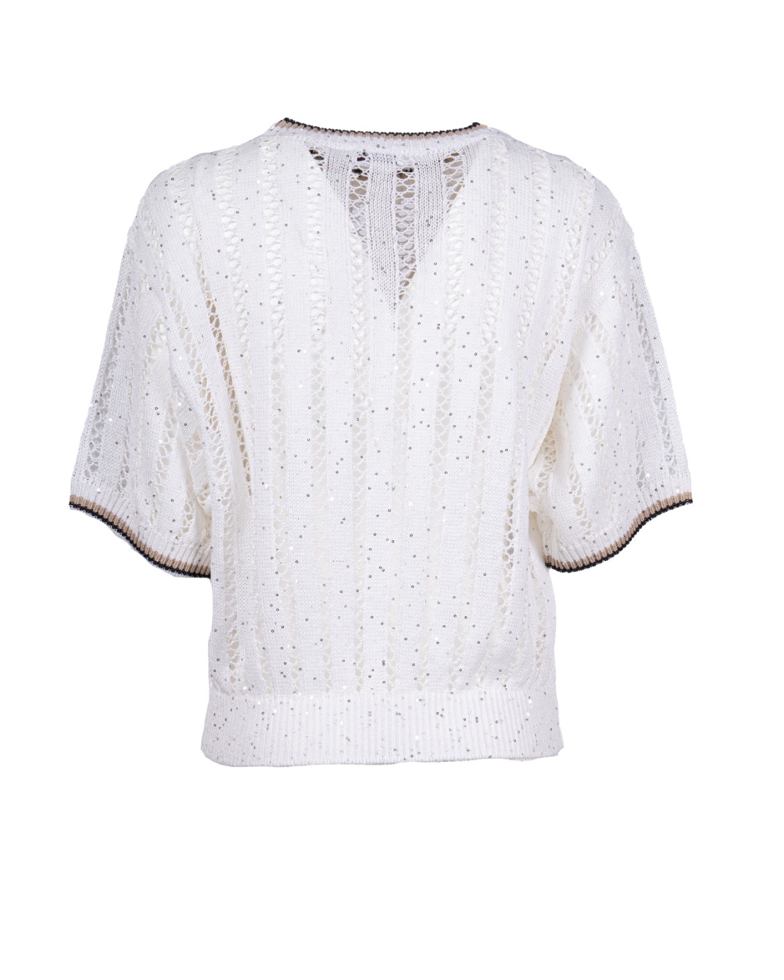 shop BRUNELLO CUCINELLI  Pull: Brunello Cucinelli maglia Dazzling Ribbed Net in lino.
Girocollo.
Spalla abbassata.
Manica ampia.
Maglia con diversi punti.
Composizione: 94% LINO, 6% NYLON.
Made in Italy.. MCO559400-CFA26 number 7804265